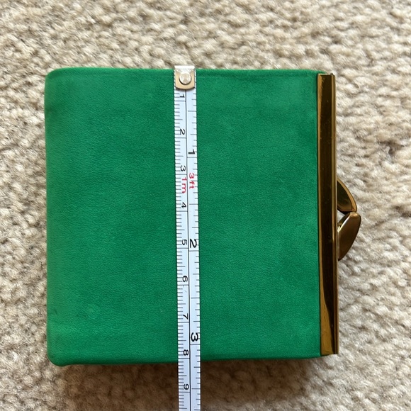 NWOT Vintage Tilley Genuine Hide Suede Wallet Mini Purse in Emerald Green - Picture 11 of 17